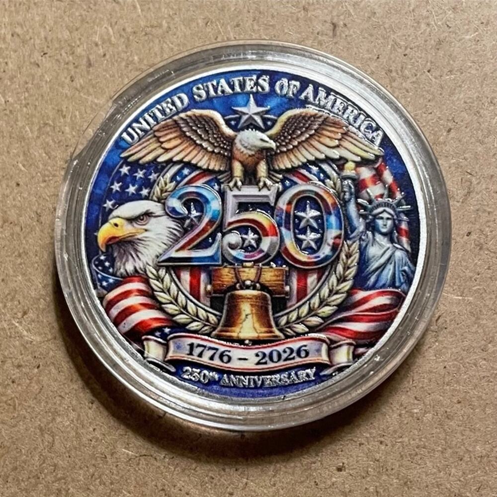 United States of America Anniversary Commemorative Enamel Coin & Protective Case